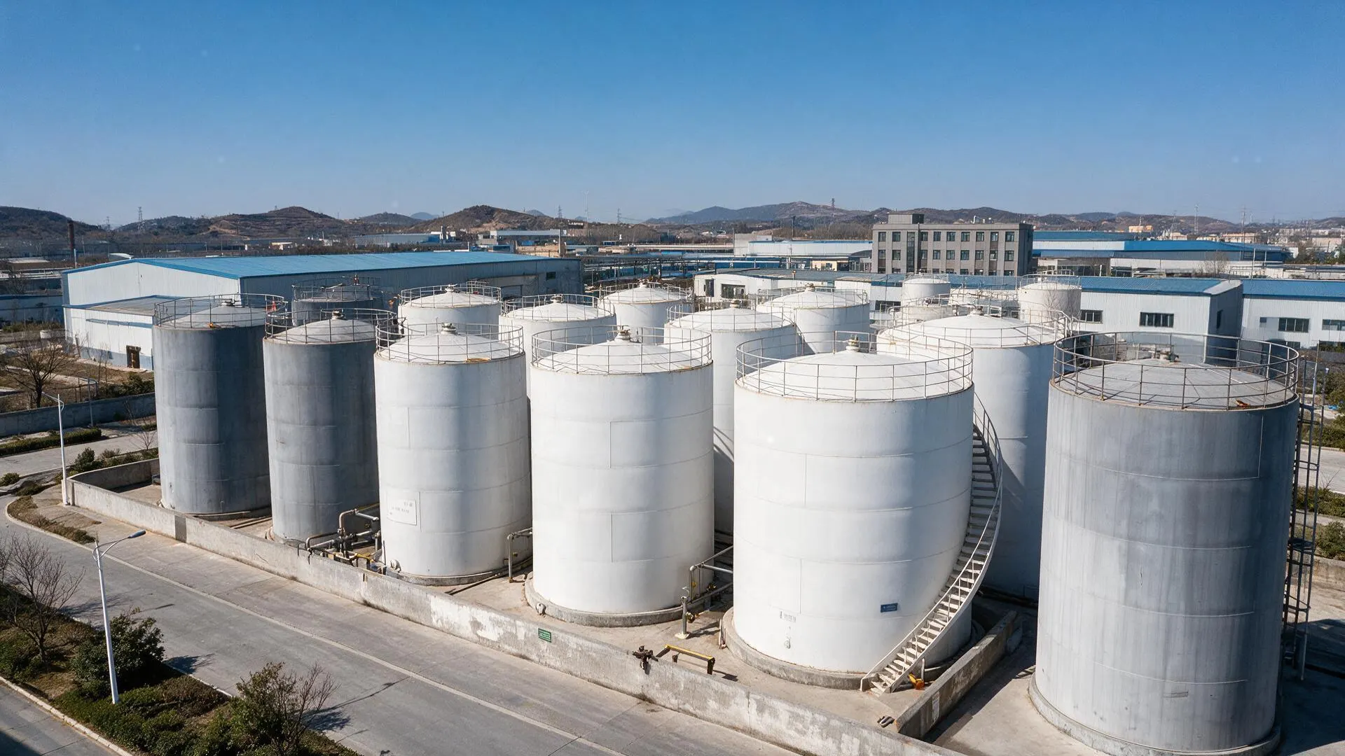Lubricant additive storage tanks at the Maven manufacturing site