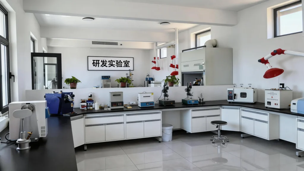Benches and instruments inside the Maven R&D laboratory